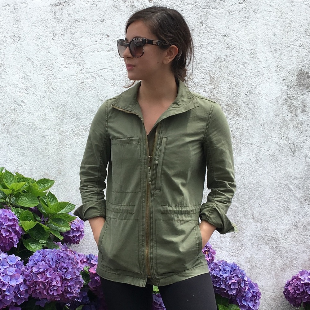 Madewell Olive Green Utility Fleet Jacket